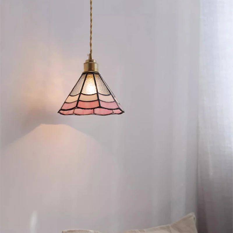 Creative Restaurant Pendant Light Glass Single Pendant Lamp Japanese Copper Modern Hanging Light Bar Counter Ceiling Chandelier