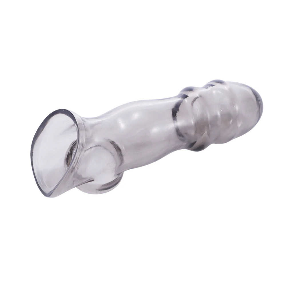 Big Penis Cover Extender Male Cock Enlargement Sexy Dick Reusable Sexuality Silicone Condom Funny Adult Erotic Toys For Men 18+