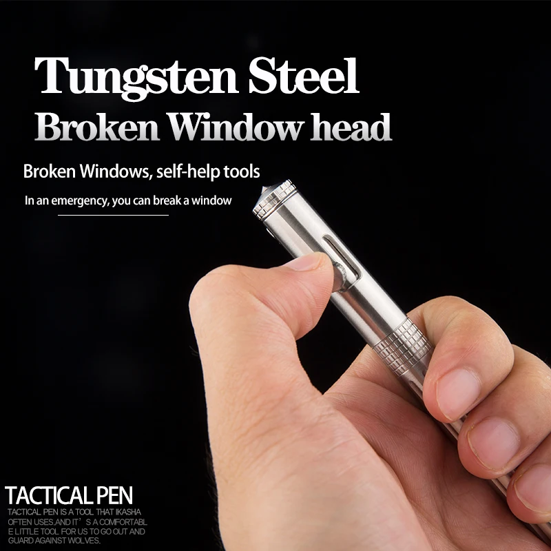 TIGLE Portable Stainless Steel Tactical Pen Office Writing Ballpoint Pen Broken Emergency Breakable Window Self Protection