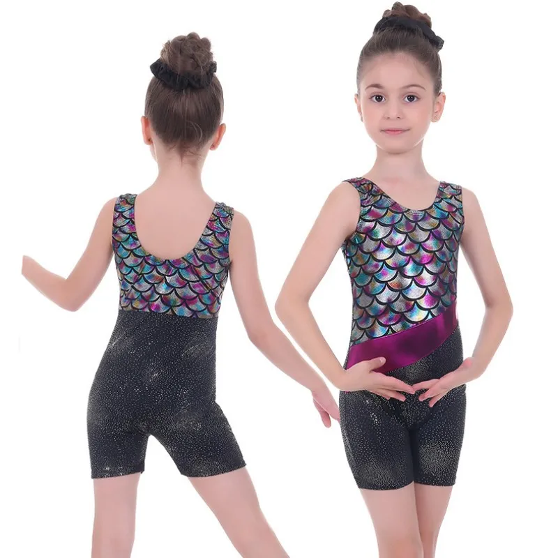 5-12Years Girls Breathable Gymnastics Leotards Sleeveless Dance Ballet Jumpsuit