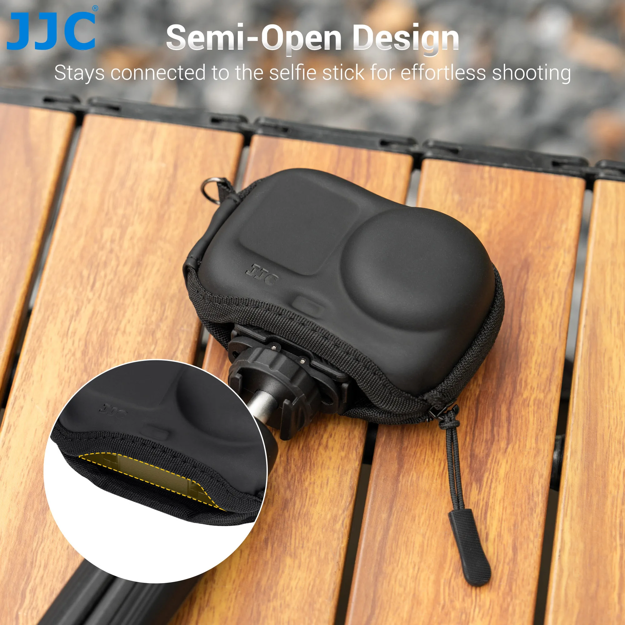 JJC Mini Bag for DJI Osmo Action 6 5 Pro EVA Case Bottom Open Design Compact Portable Bag for DJI Osmo Action 4 3 Case