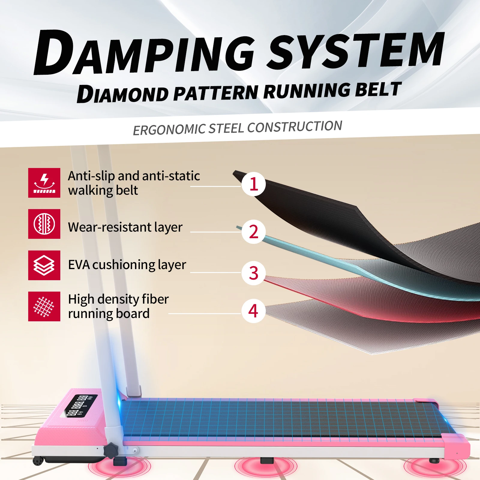 Gym Equipment Electric Foldable Treadmill Smart Bluetooth Speaker Folding Portable Walking Pad Mini Desk Treadmill NO Handle