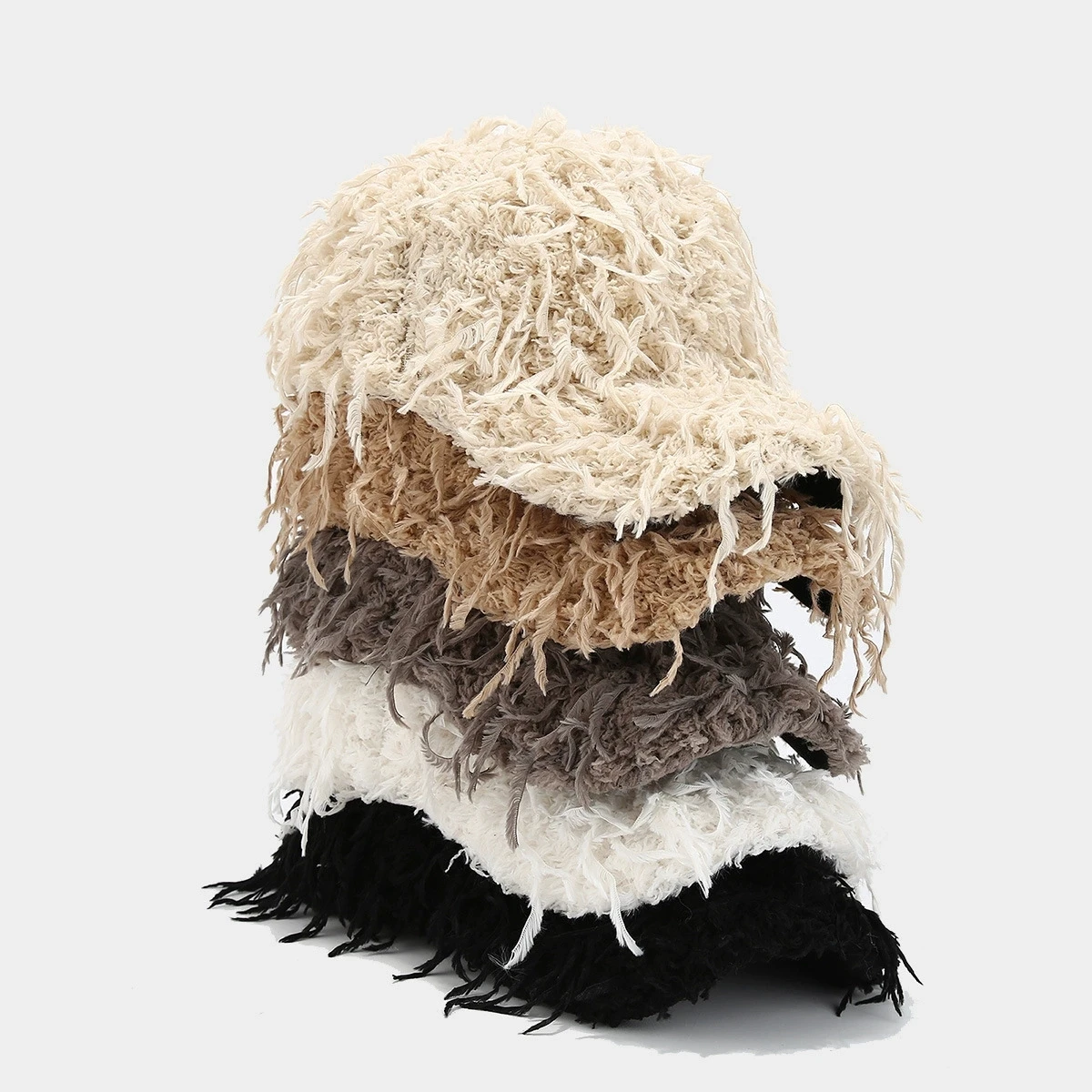 Winter-Baseballmütze aus einfarbiger M-Label-Lammwolle für Damen, warme, lässige, modische, vielseitige Plüsch-Entenschnabelmütze im Freien – Detail 21