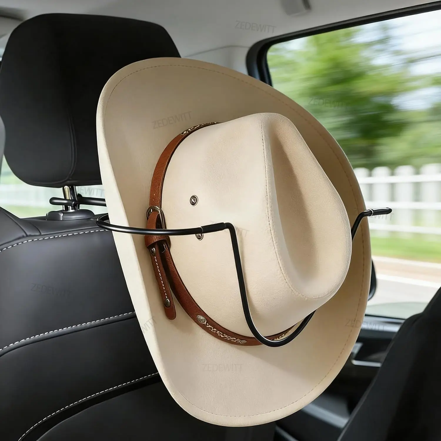 Langlebiger, faltbarer Auto-Hutständer aus Edelstahl, Cowboyhut-Halter für LKW, SUV, Sitzlehne, Kleiderbügel, Innenraum-Aufbewahrungsorganisator – Detail 1