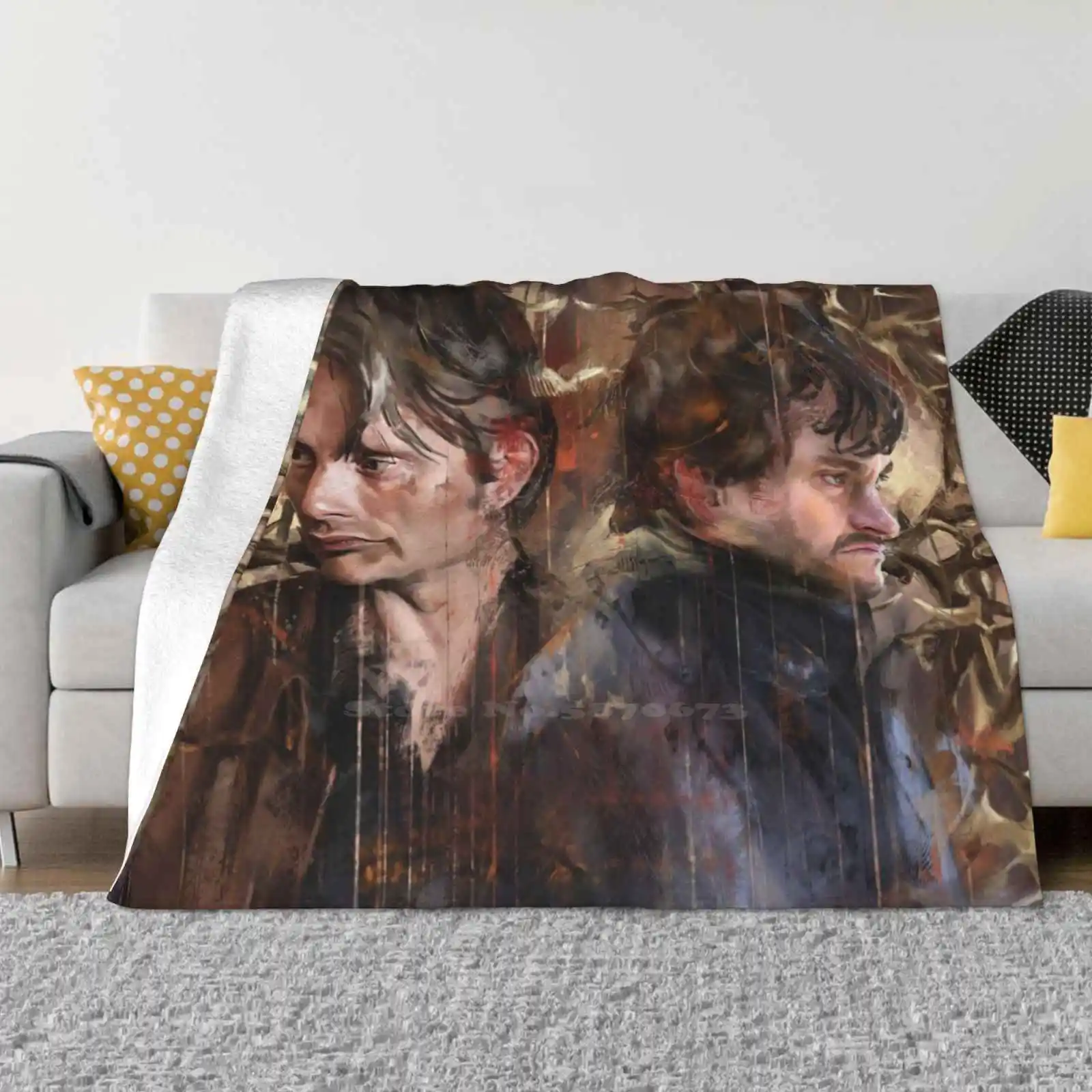 

Untouchables Самая продаваемая комната Бытовое фланелевое одеяло Wisesnail Портрет Ганнибал