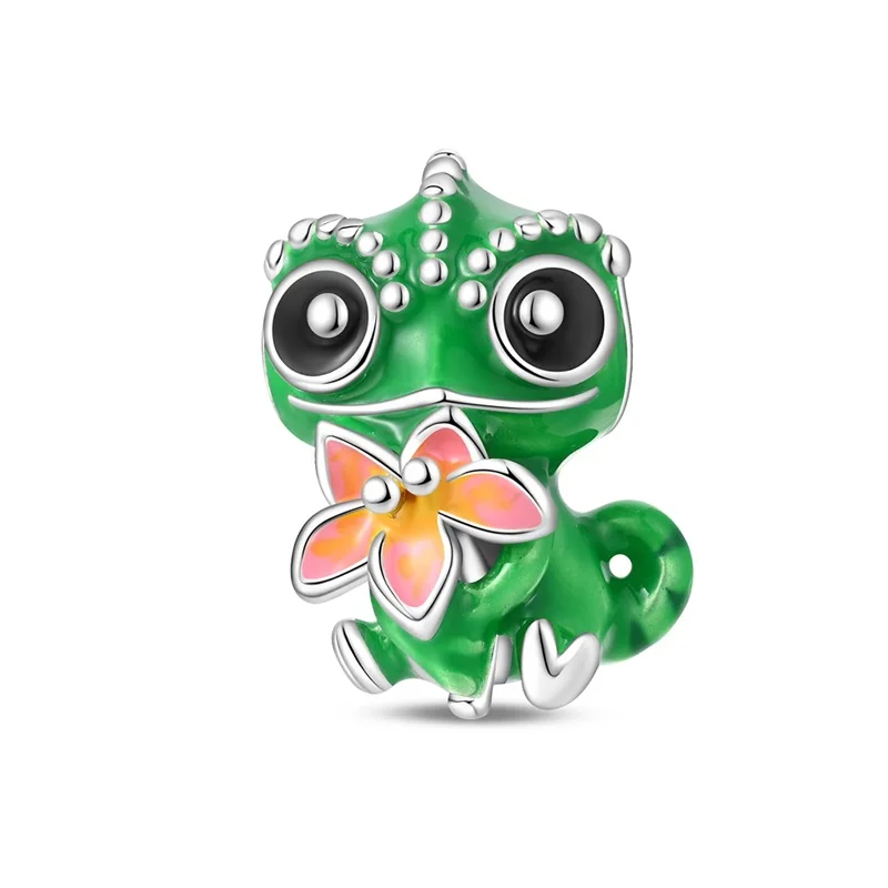 Hot Sales 925 Sterling Silver Temperature Change Color Chameleon Flower Charms Bead Fit Original Bracelet DIY Women Jewelry Gift