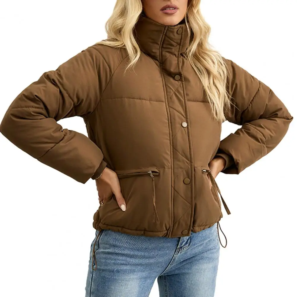 Thick Women Down Coat Jacket Zipper Thick Outwear Coat Windbreaker Lapel Classic Autumn Winter Down Jacket