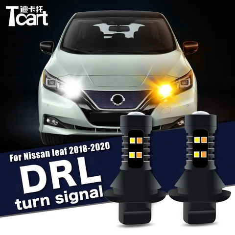 Для Nissan Leaf (ZE1) 2018 2019 2020 2 шт. светодиодные дневные ходовые огни поворот drl 2 в 1 безопасность вождения автомобильные аксессуары