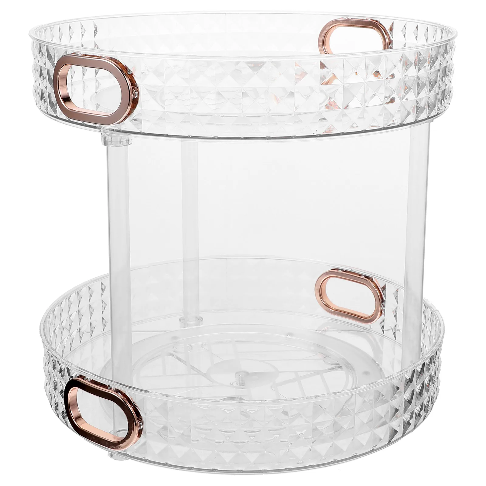 

Double Layer Rotating Storage Rack 360 Degree Turntable Organizer for Kitchen Spice Condiment Holder Small Size