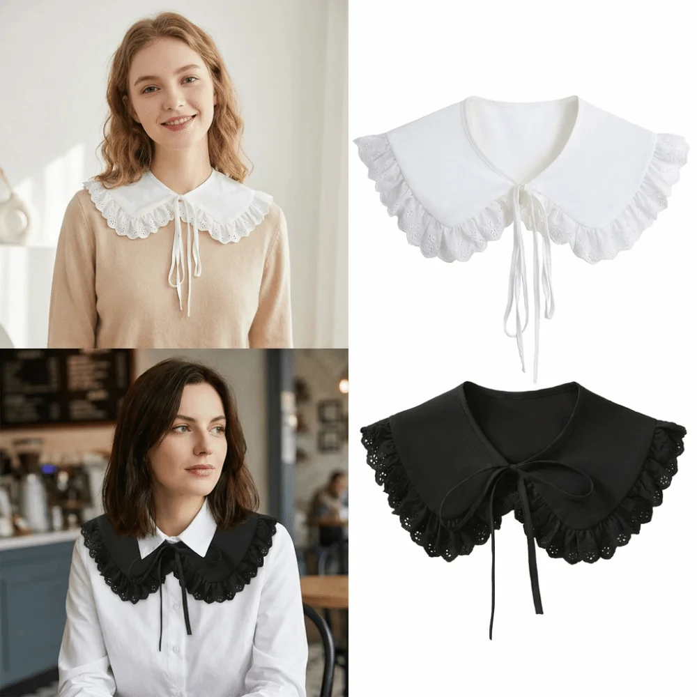 

Fashion Elegant Lace False Collar Adjustable Sweet Detachable Collar Comfortable Soft Blouse Shoulders Fake Collar Gift