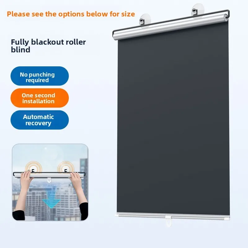 Curtain With Suction Cup Cordless Telescopic Privacy Roller Shade Full Blackout Curtain For Home Office Car Retractable Sunshade