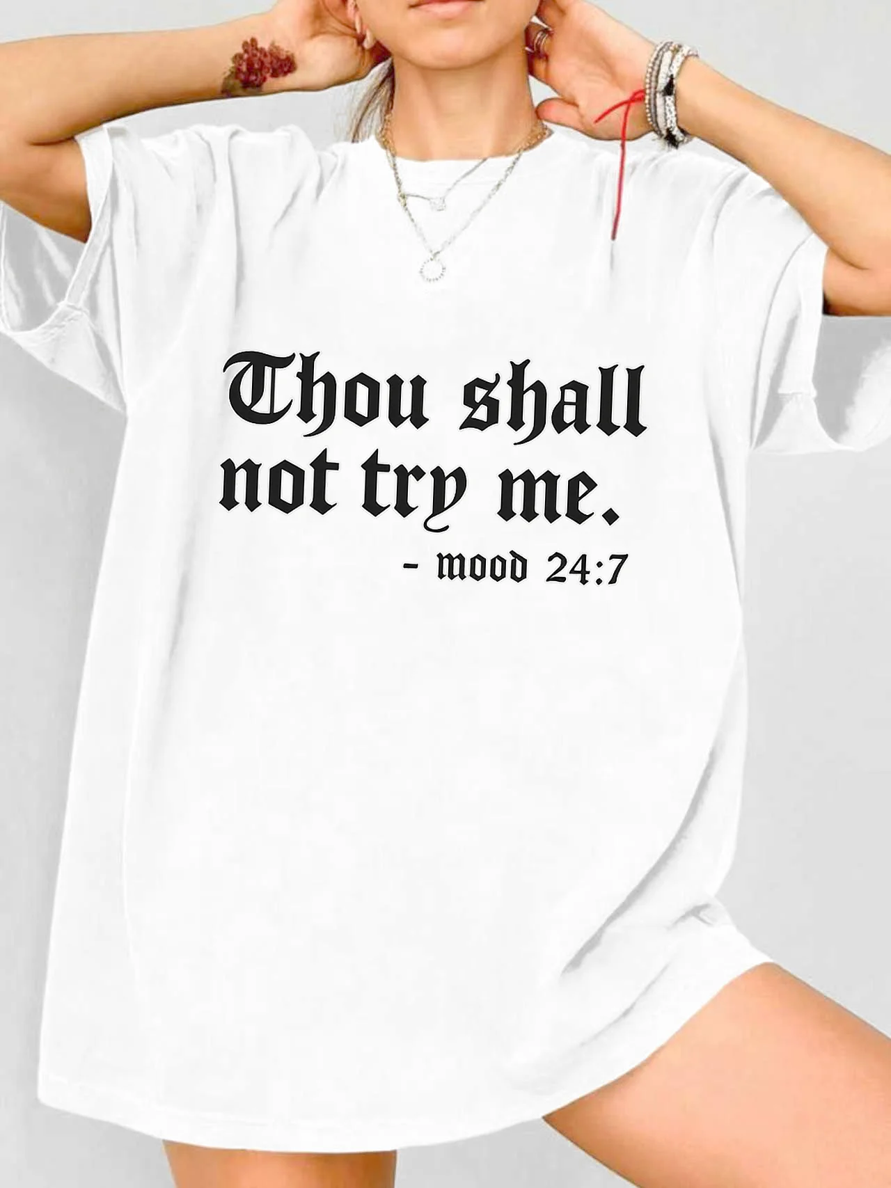 

【WDS0078】Plus size women's round neck short sleeve T-shirt with elastic half sleeves and trendy prints