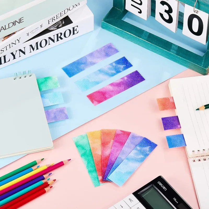 relieve adult teen anxiety gradient style watercolor sensory stickers crushed stone pattern fingertip long strips calm stickers