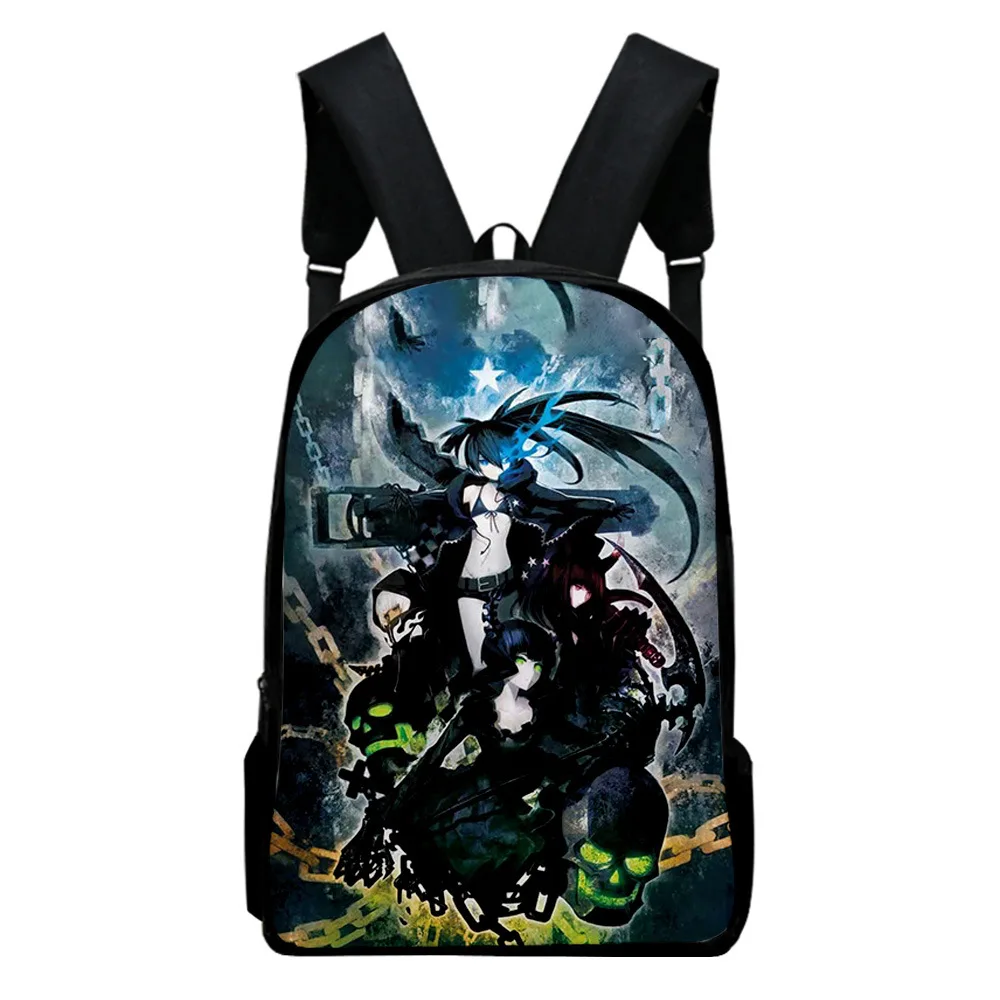 Cartoon Novelty Black Rock Shooter Notebook Backpacks pupil School Bags 3D Print Oxford Waterproof Boys/Girls Laptop Backpacks