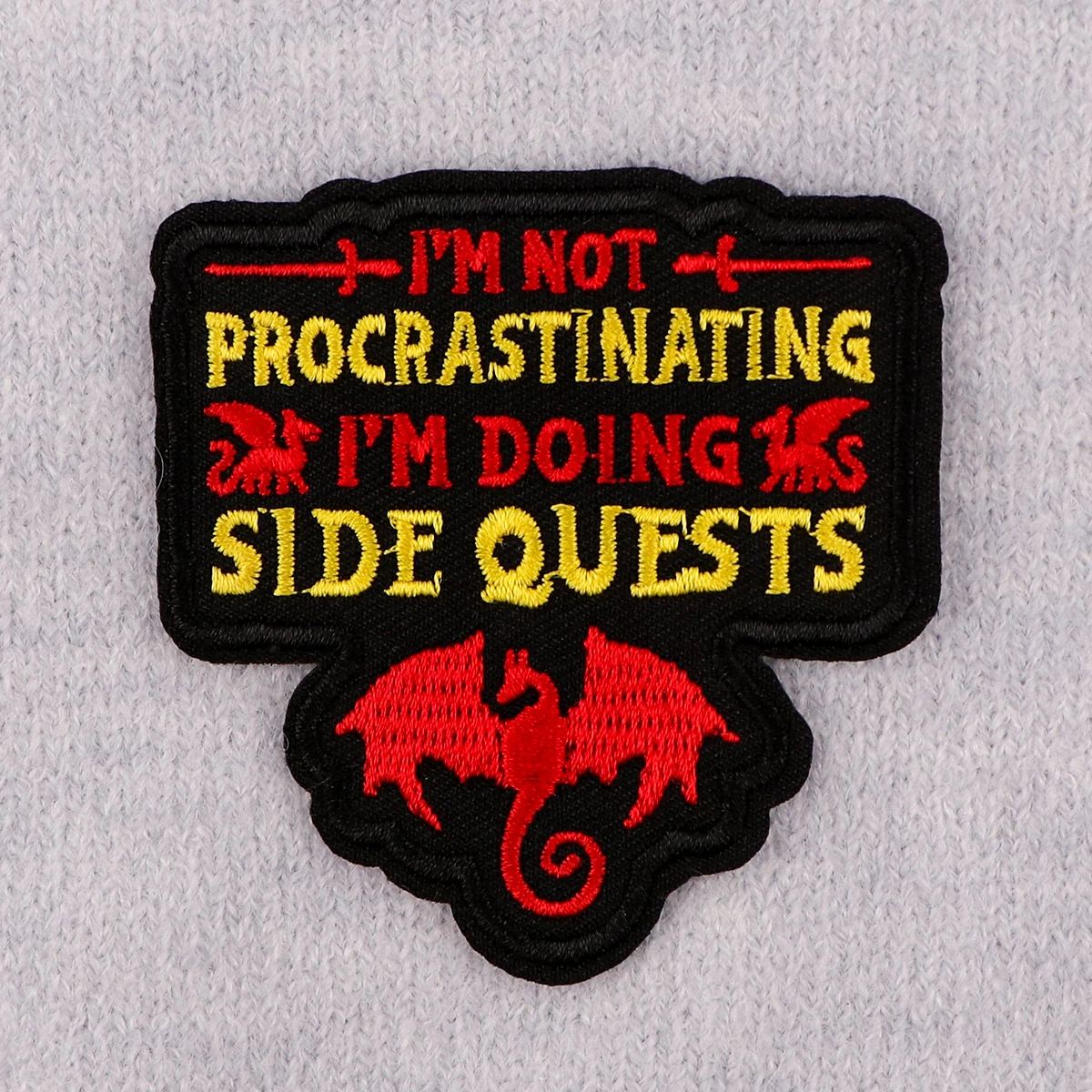 Dragon Patches For Clothing Game Quotes Patches Appliques Iron on Badges Clothes Stickers DIY Sewing Embroideriy Stripes
