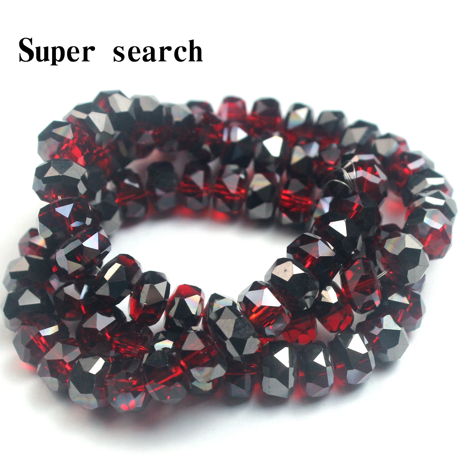 Crystal Beads with Faceted Glass Beads for Jewelry Making Loose Spacer Dark Red Beads DIY Bracelets Accessories Bul