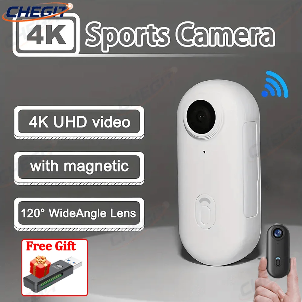 

4K Magnetic Bodycam Mini Camera Outdoor Action Bike Sport Wearable Camera Wifi Waterproof Vlog Body Helmet Camera for Cycling