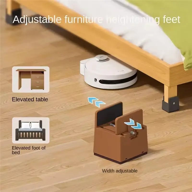 ABLQ 4PCS Adjustable Chair Feet Riser Screw Clamp 5Cm Heavy Duty Sofa Tables Bed Furniture Risers With Screw Clamp