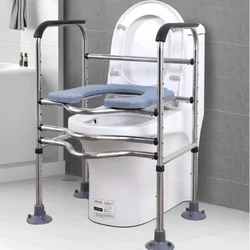 No Punching Toilet Height Increaser Heightening Anti-slip Handrail Support Home Mobile Commode Chair For Elderly Bathroom