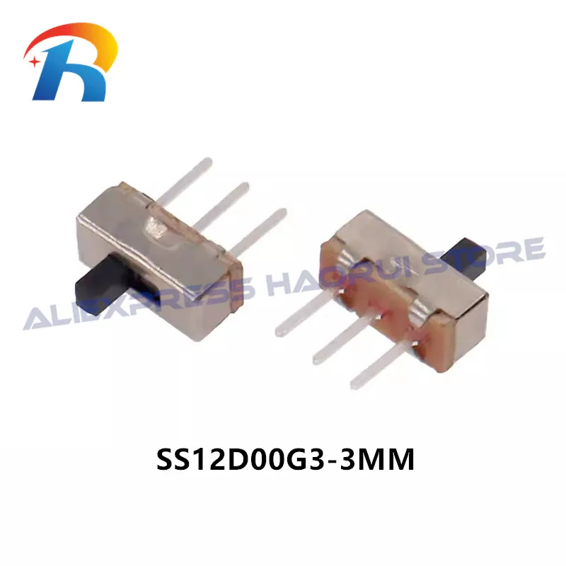 100Pcs SS12D00 Interruptor on-off mini Slide Switch 3pin 1P2T 2 Position toggle switch Handle length:2MM/3MM/4MM/5MM/6MM