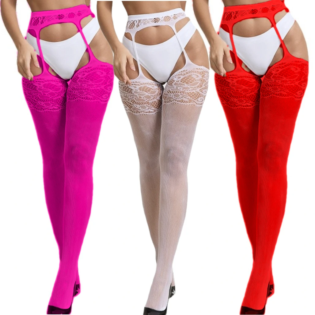 Women's Porn Tights Sexy Lenceria Nightclub Fishnet Pantyhose New Suspender Socks Crotchless Legging Breathable Body Stockings