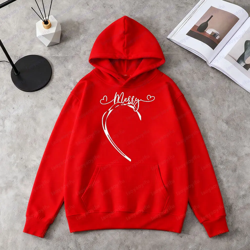 Merry Christmas Matching Couple Hoodies Contracted Design Xmas Gift Clothing Men Women Festival Casual Simple Sweatshirts