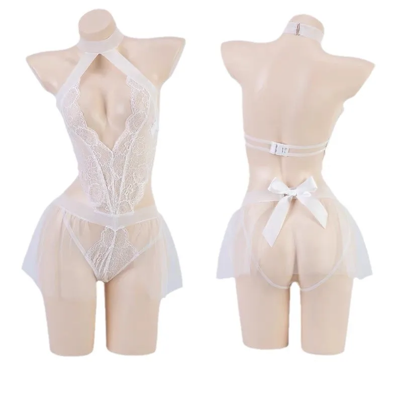 Women Sexy Lingerie Cute Bride Role Play Outfits Porn Cosplay Wedding Dress Crotchless Bodysuit Erotic Babydoll Costume Sets