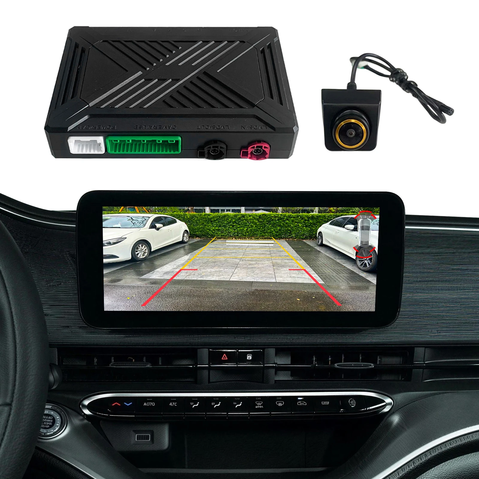 AHD achteruitrijcamera-interface voor Fiat 500e 2020-2026, Fiat 600, Fiat Egea, Fiat Tipo, geen programmeringscode nodig