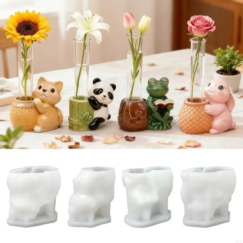 91AF Reusable Elastic Silicone Test Tube Vase Mold Storage Base Mould For Epoxy Resin Casting And Tabletop Ornament