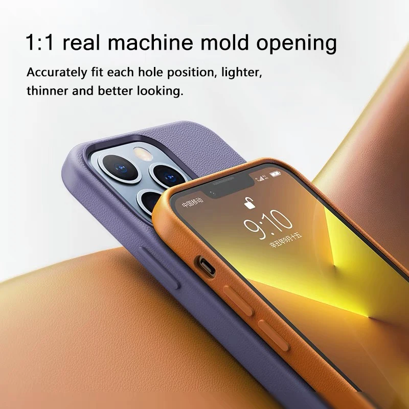 Luxury Original Leather Animation For Magsafe Case For iPhone 15 13 14 Pro Max Mini Plus Wireless Charging Magnetic Phone Cases