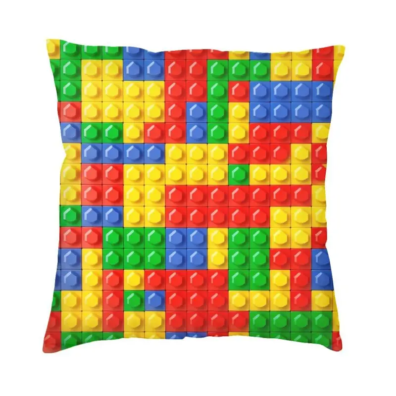 Brick Builder Blocks Master Builder Cushion Cover Double Side 3D Printing Floor Pillow Case for Sofa Cool Pillowcase Decoration