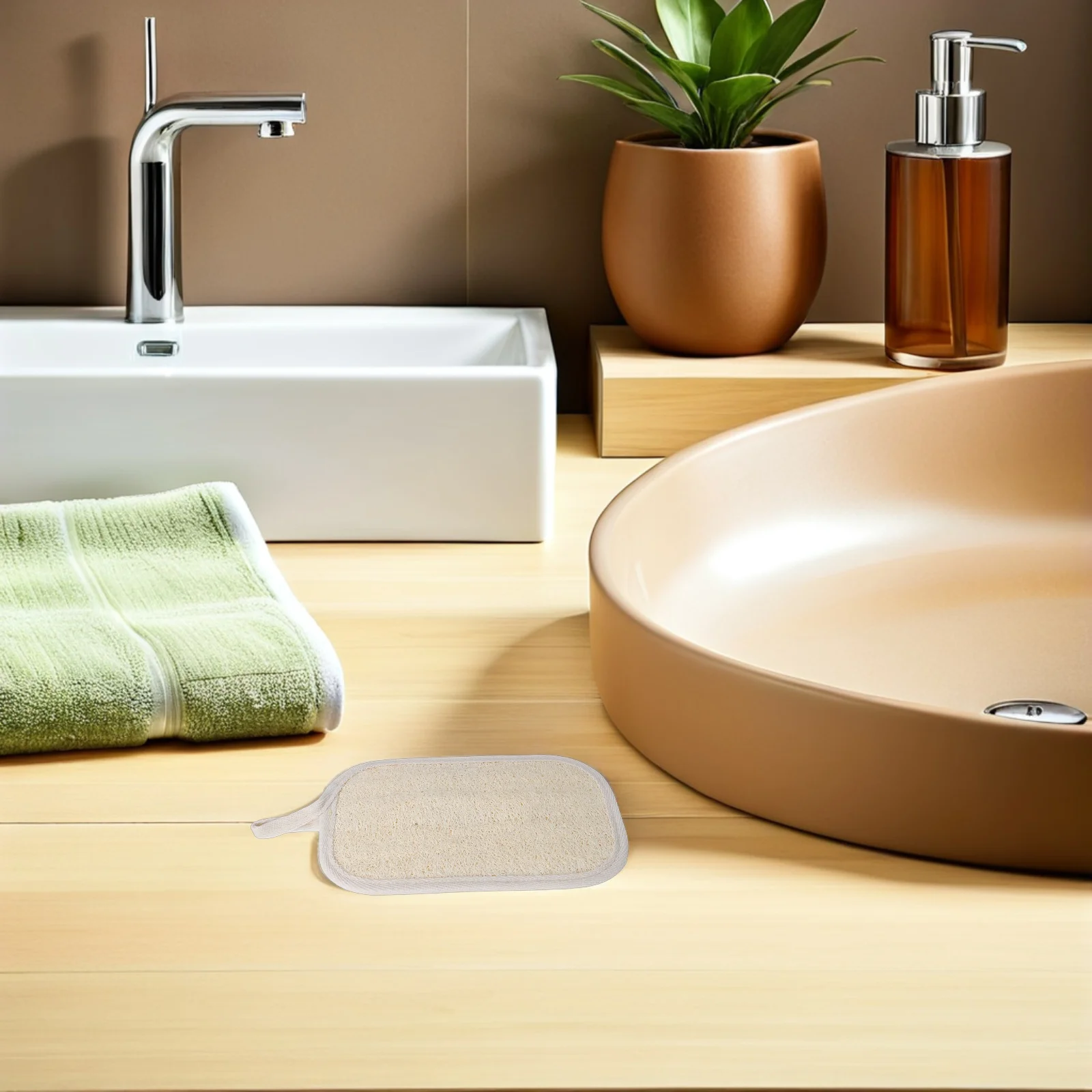 

4pcs Natural Loofah Pads Japanese Washcloths Exfoliating Body Scrubber For Back Face Cleansing Bath Spa Men Women Smooth Skin