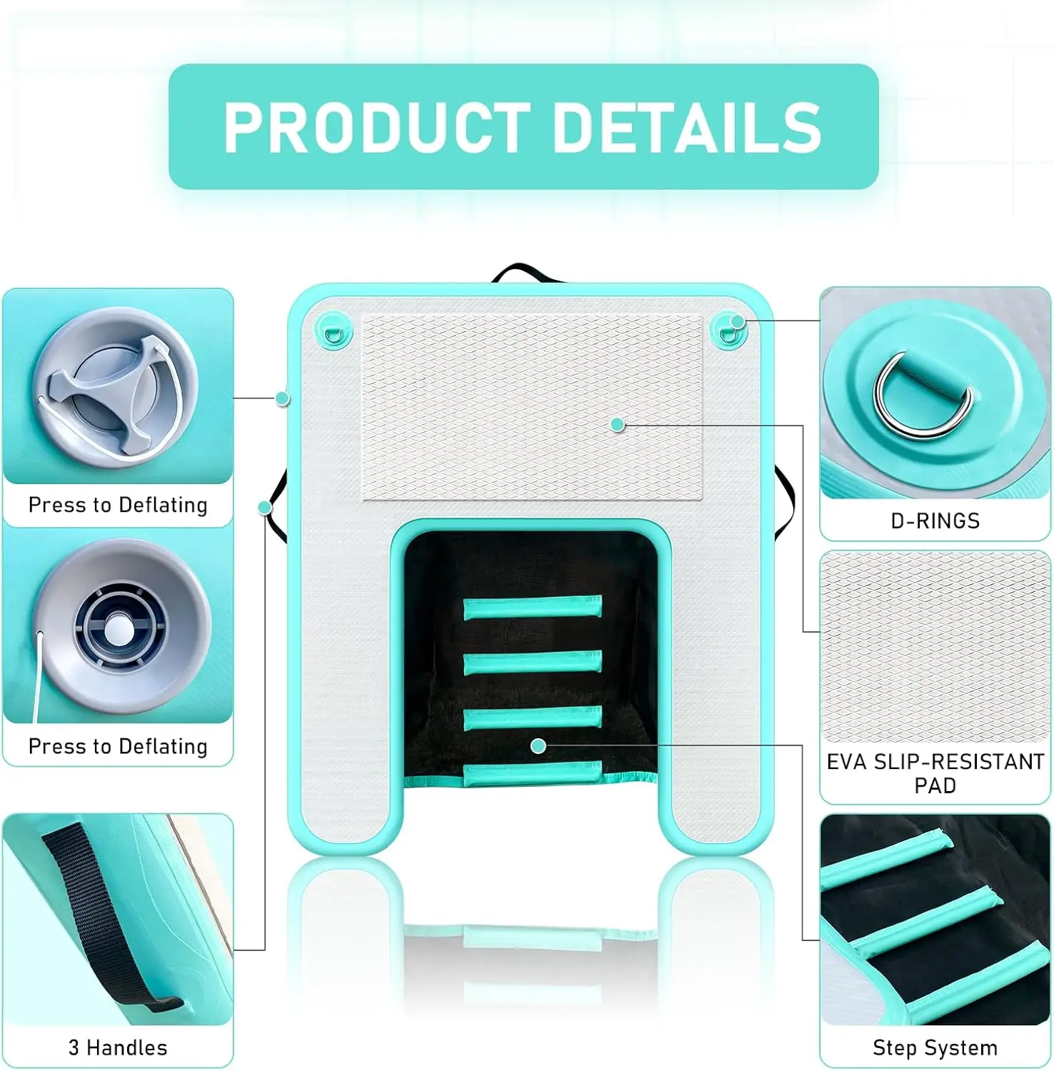 Wholesale Large Water Ladder with High Stability Non-Slip EVA Platform for Inflatable Boat Dog Pool Ramp