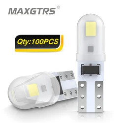 100Pcs T5 Led Bulb W3W W1.2W Led Canbus Car Interior Lights Dashboard Warming Indicator Wedge Auto Instrument Lamp 12V