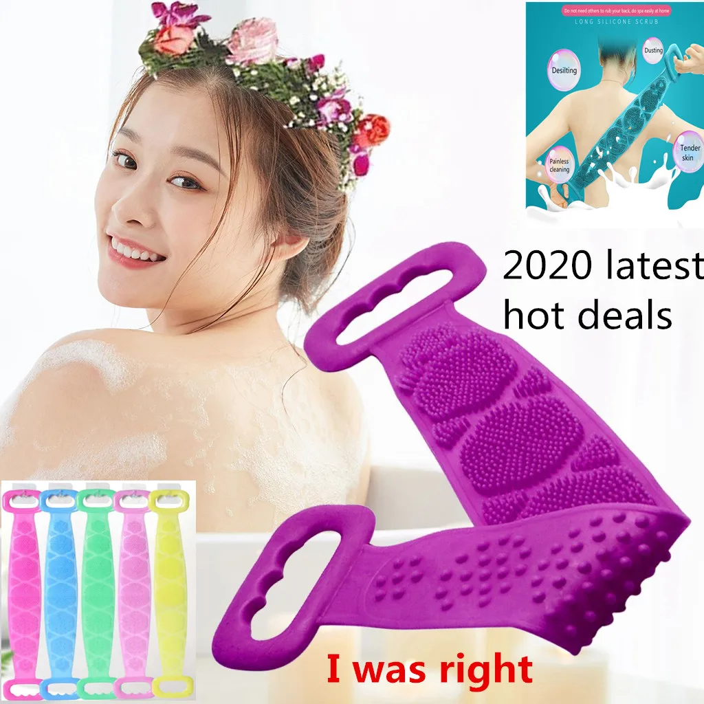 

NEW Magic Silicone Brushes Bath Towels Rubbing Back Mud Peeling Body Massage Shower Extended Scrubber Skin Clean Artifacts