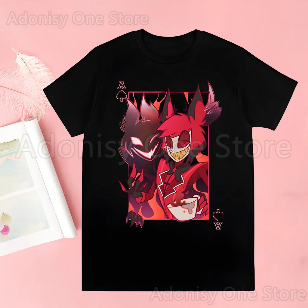 Alastors-T-shirt pour femme, estival et estival, avec dessin animé