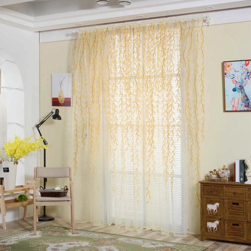 1Pc Voile Solid Sheer Gordijnen Window Curtains For Living Room Bedroom Window Screening Panel Tulle Curtains Rideaux