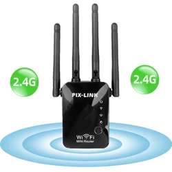 Wireless Network Repeater 300Mbps Long Range Extender Repeater Wi Fi Booster 2.4G Wi-Fi Amplifier 4 Antenna Router Access point