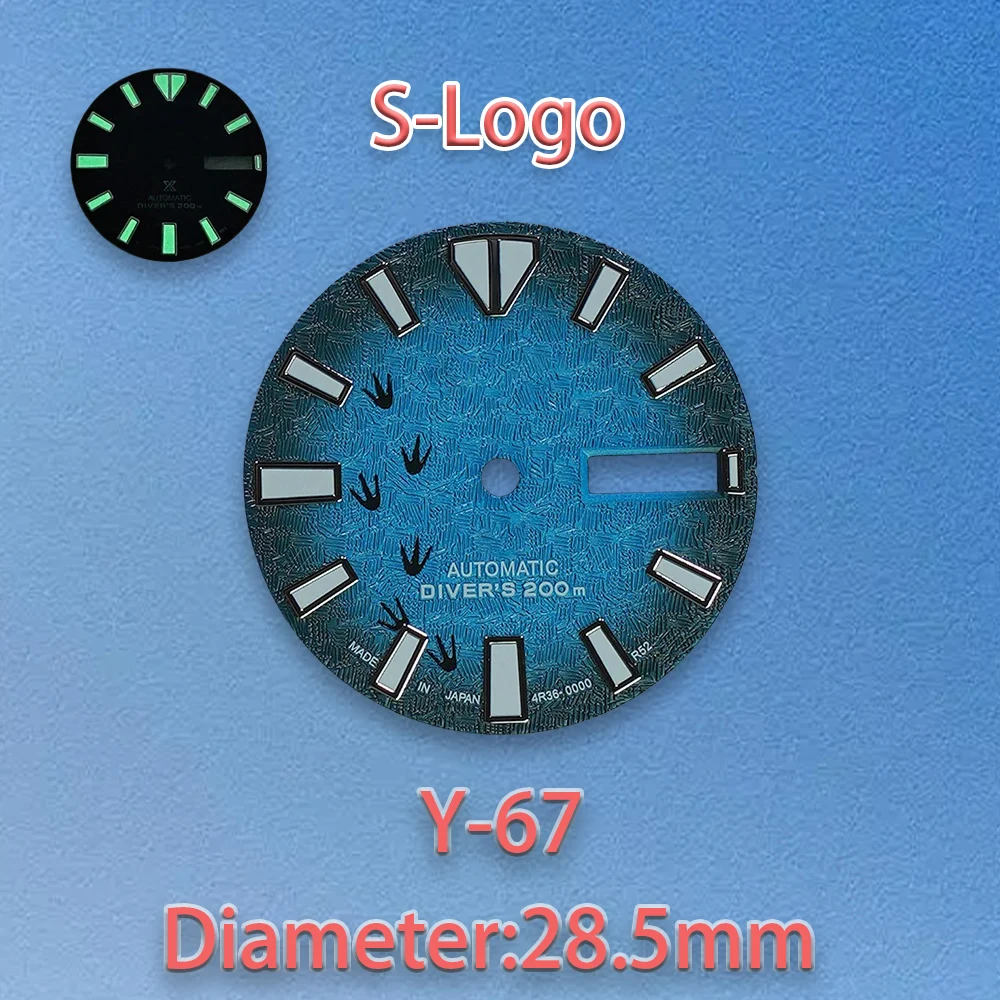 SLogo 28,5mm NH36 superficie de huella Dial indicador de aceite Dial adecuado para movimiento NH36 C3 verde luminoso NH36 esfera de reloj ﻿