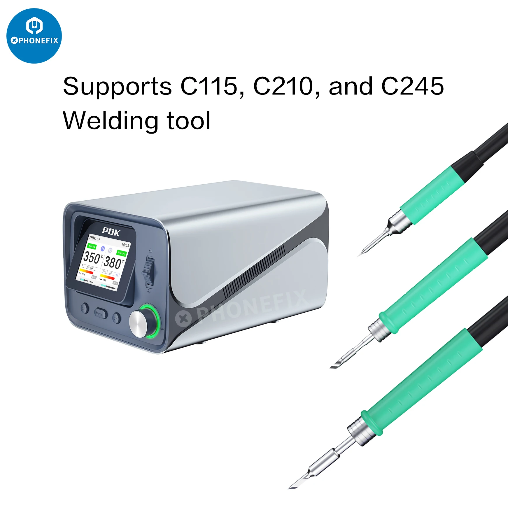 i2C PDK1200 Intelligent Dual Channel Soldering Station with C210 C245 C115 Solder Handle PCB Welding Repair Soldering Station