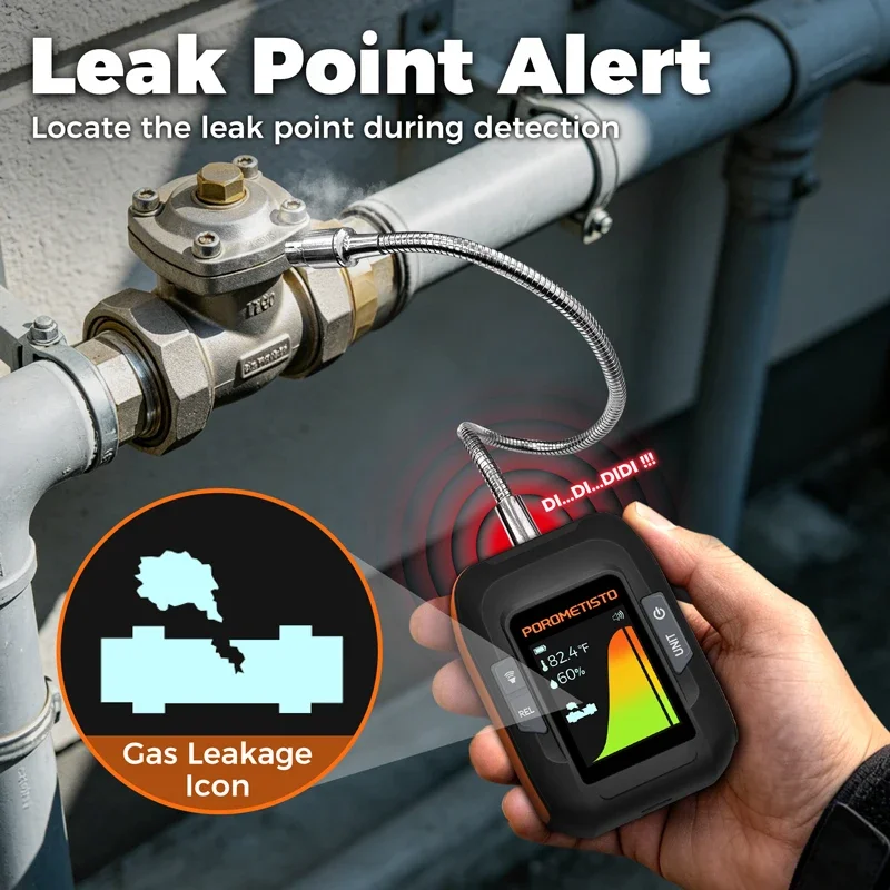 GD01 Gas Leak Detector Combustible Natural Gas Air Conditioning Leak Detection Tool Halogen Tester With Audible And Visual Alarm - view 3