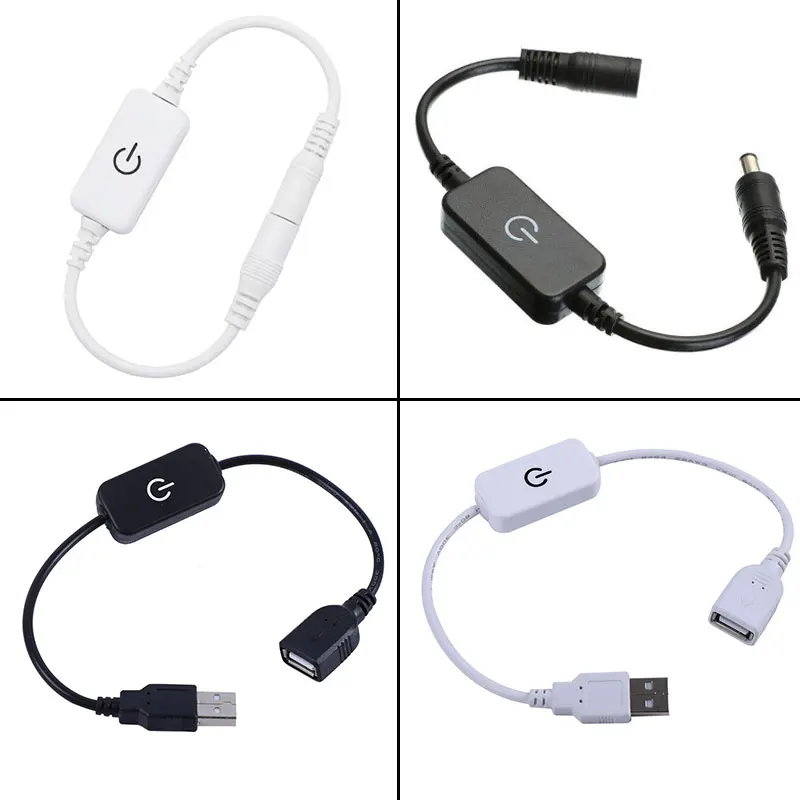 LED Strip Touch Dimmer Brightness Dimming Switch Memory Function 5V 12V 3A COB SMD Tape Lights Switch Adjustable with Indicator