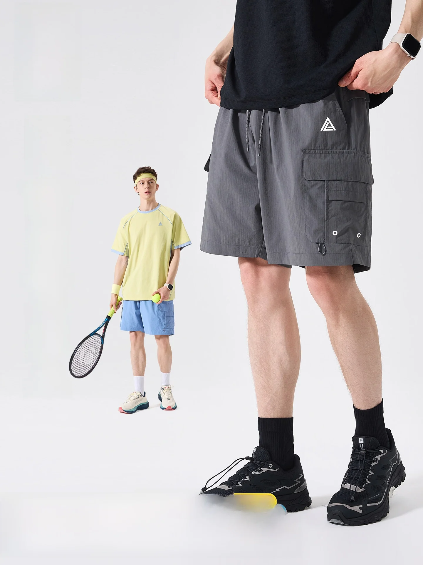 

LAZY DAY Outdoor Men's Workwear Short Pants Summer Casual Sports Hiking Five-Quarter Length Polyester Fiber Trousers