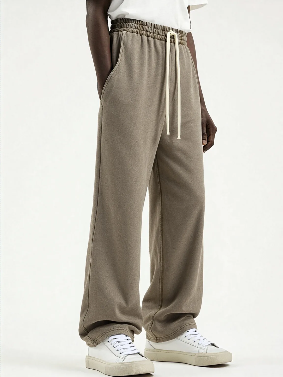 عارضة الرجال الصيف السراويل واسعة الساق هونغ كونغ نمط شارع العليا فضفاضة تناسب سحب مستقيم أنبوب السراويل