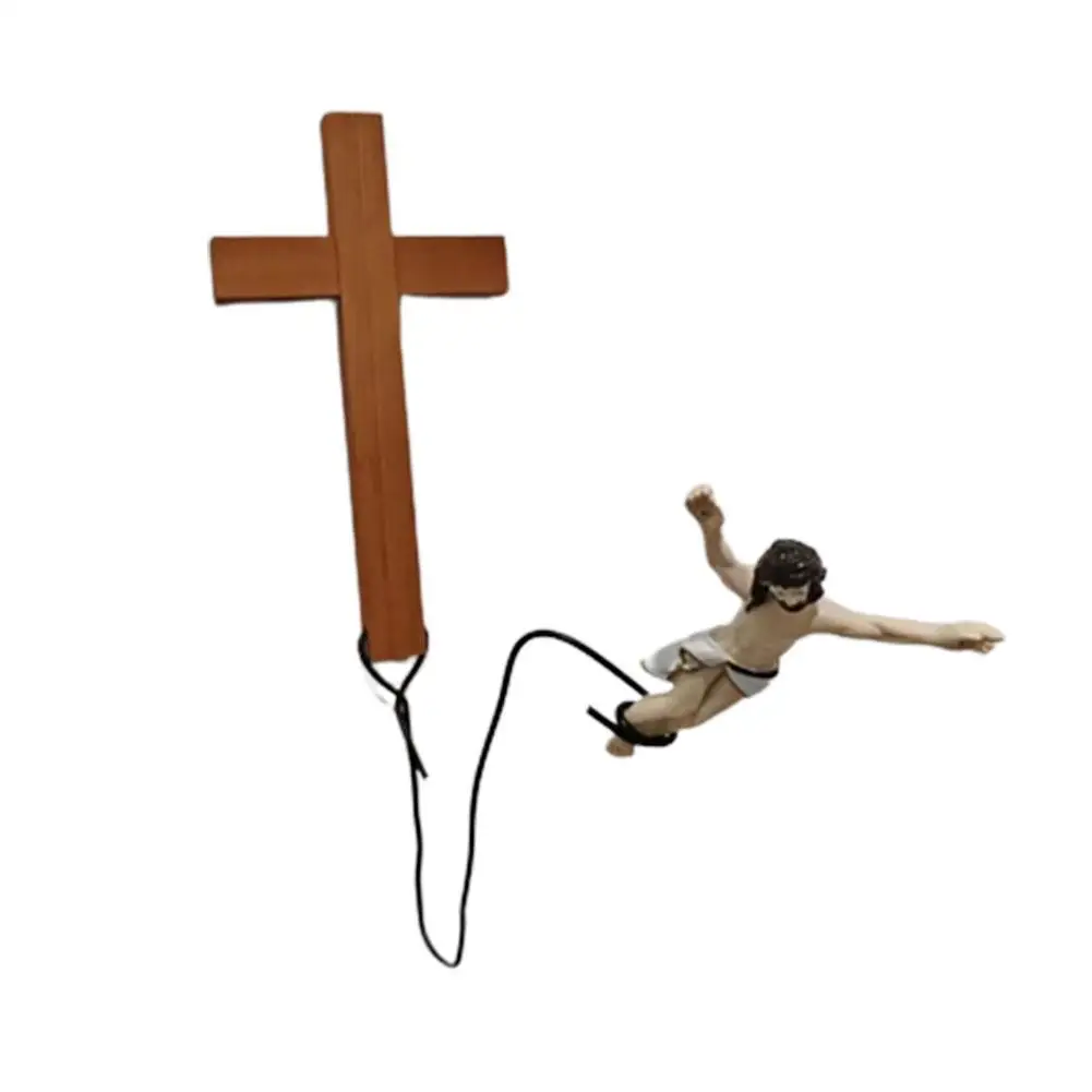 Innovatives Dekor Bungee Jumping für Jesus Christus Figur religiöse Kunstwerke Harz Handwerk für Wohnkultur Drops hipping