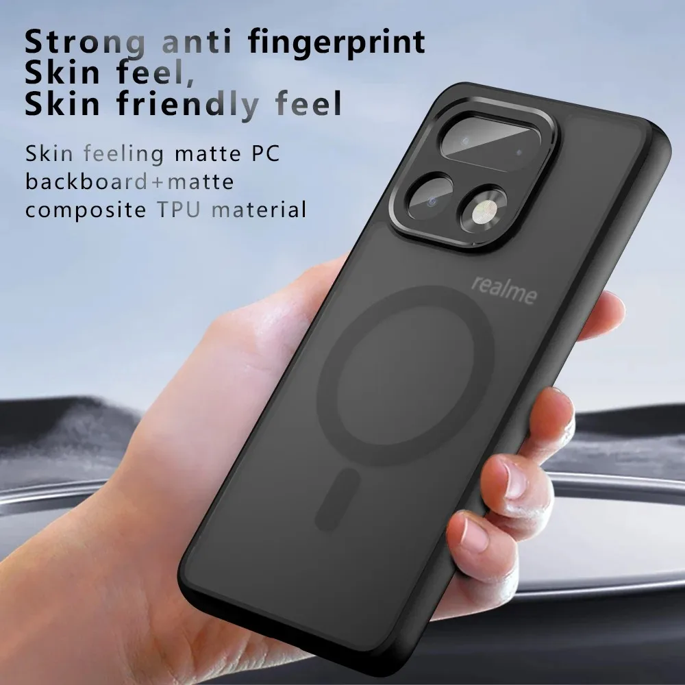 Case For Realme 16 Pro Plus Wireless Charging Soft TPU Frame Hard Plastic Translucent Matte Shockproof Phone Back Cover