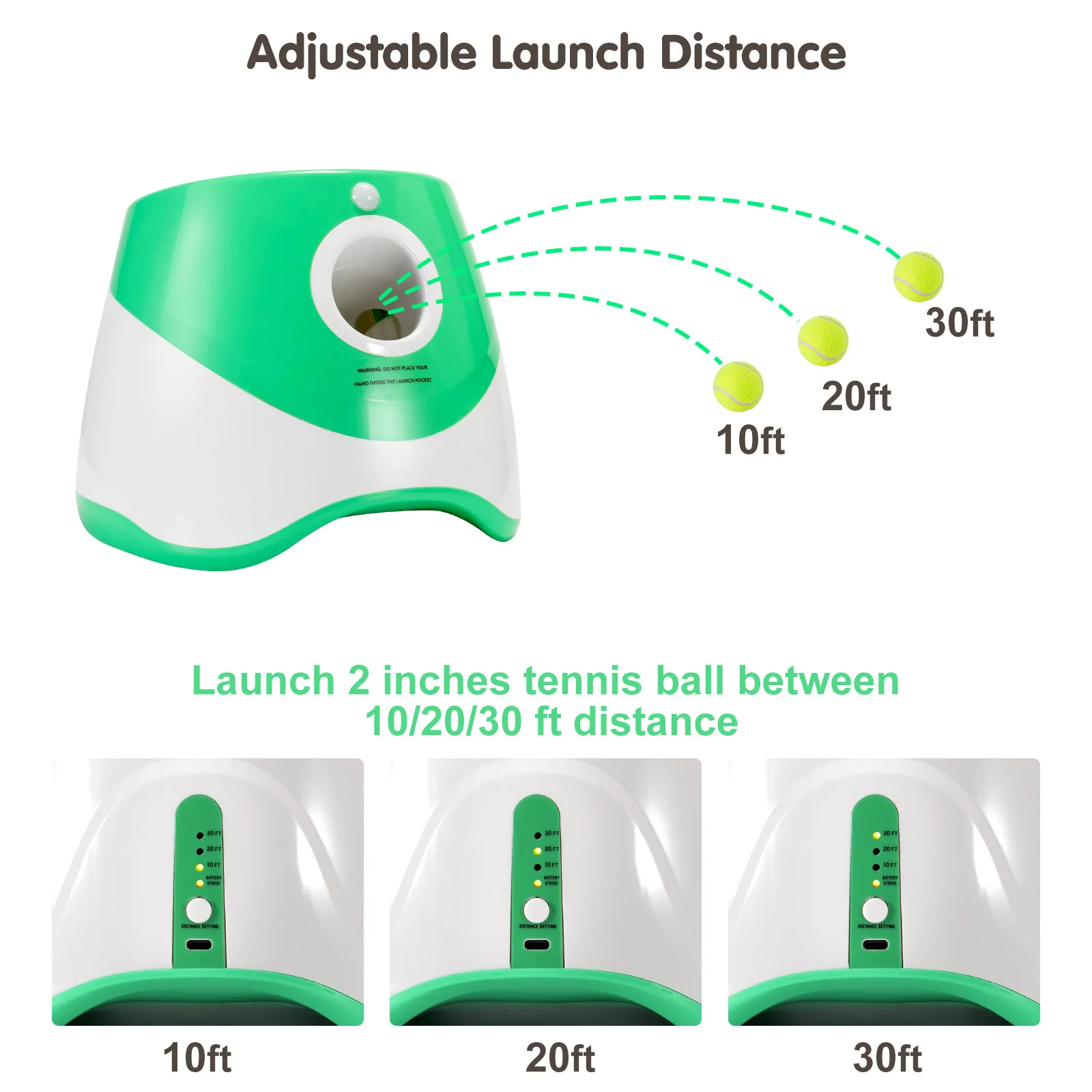 Dog Tennis Launcher Automatic Pet Dogs Chase Toy Mini Tennis Throwing Pinball Machine Fun Interactive Throw Rechargable Catapult