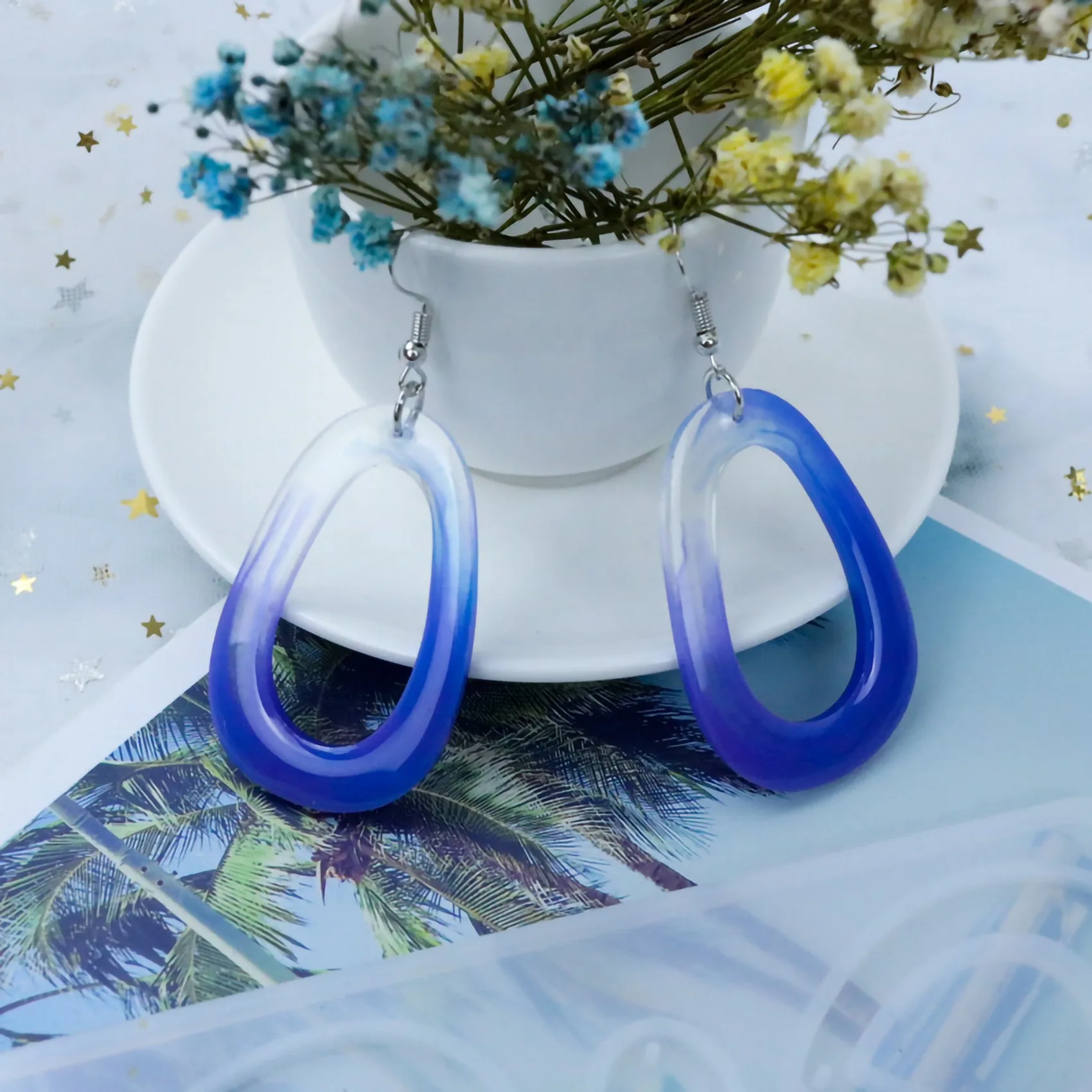 J1UL1N Resin Molds,Earring Epoxy Resin Molds, Bohemian Drop Dangle Resin Earring Molds,Earring Molds For Jewelry Silicone Molds