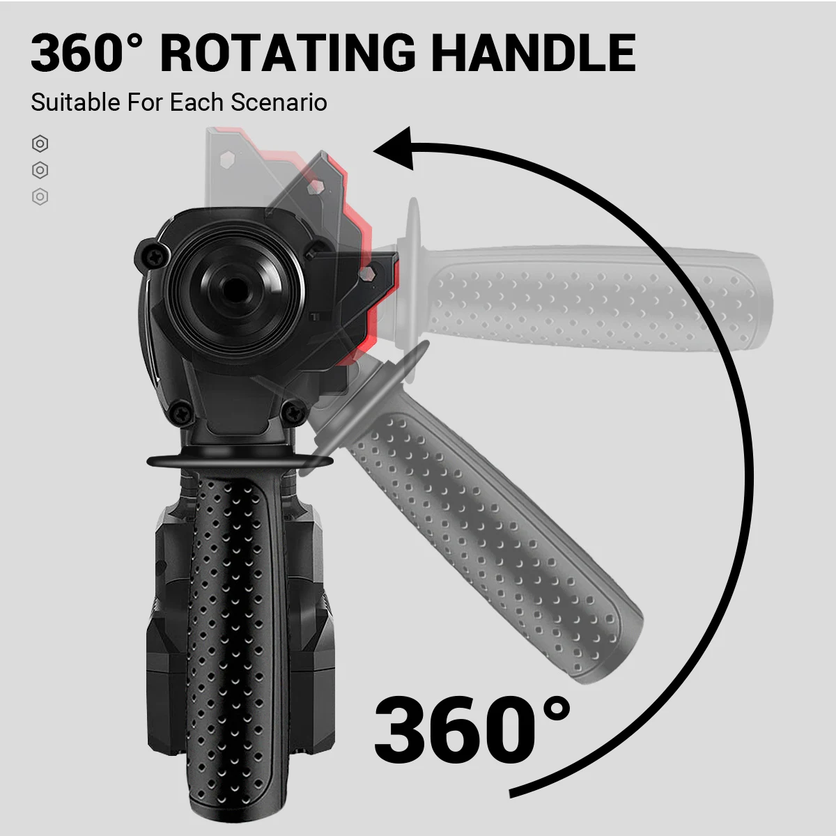 Imagem -05 - Broca de Martelo Elétrica sem Escova Drillpro Furadeira de Impacto Elétrica Multifuncional Ferramenta Rotativa sem Fio para Makita Bateria 18v 26 mm