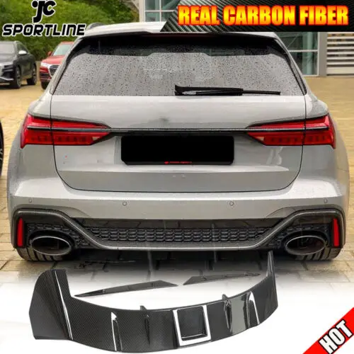 Dry Pure RS6 Carbon Fiber Rear Roof Spoiler Wing for AUDI RS6 Avant C8 2019-2021